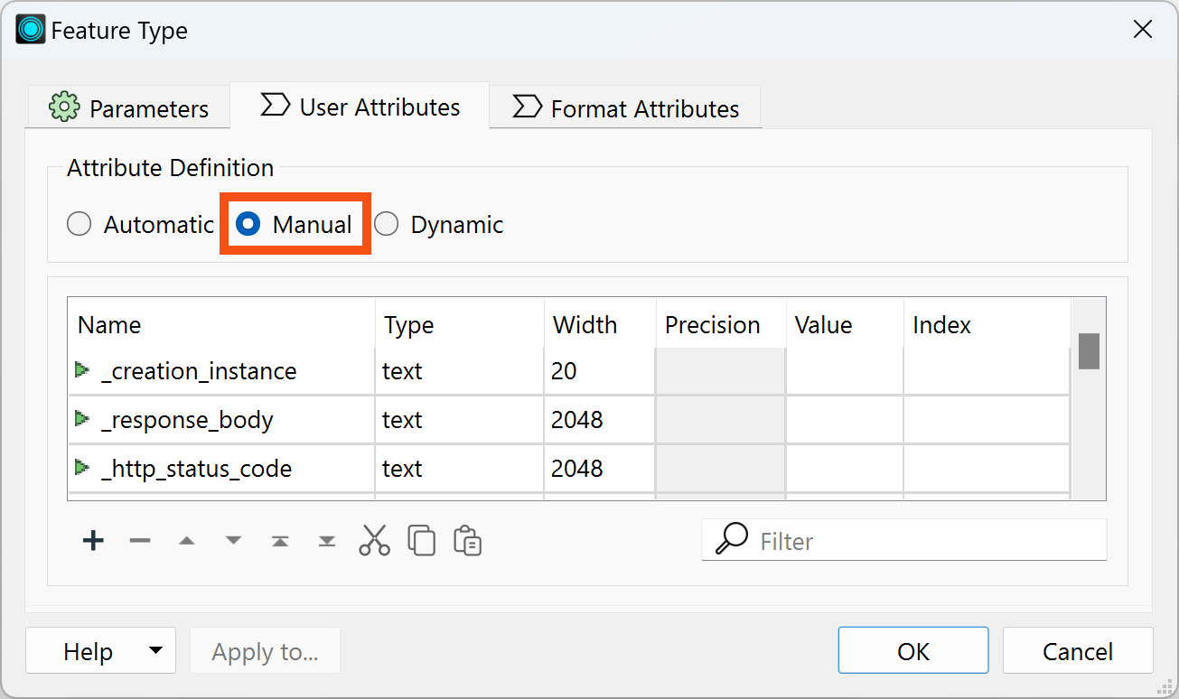 Changing to Manual mode